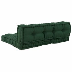 Coussin de canapé sur palette 2 pcs Vert 120 x 80 x 38 cm Tissu 648603648603