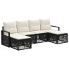 Ensemble de canapé de jardin 6 pcs Noir polyrotin 648606648606