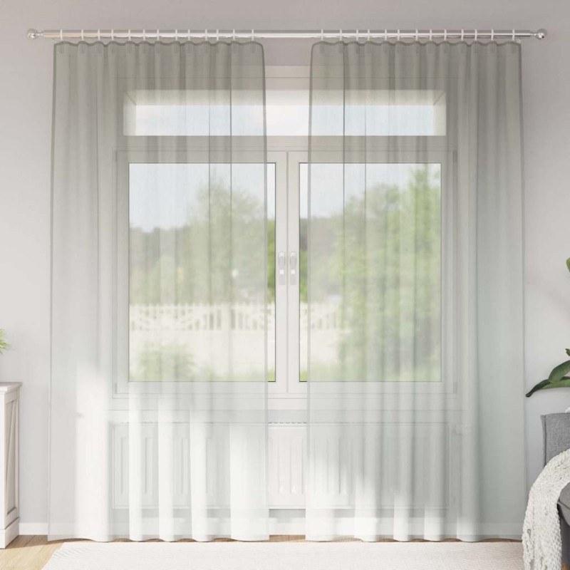 Rideaux en voile à œillets 2 pcs gris clair 648608648608