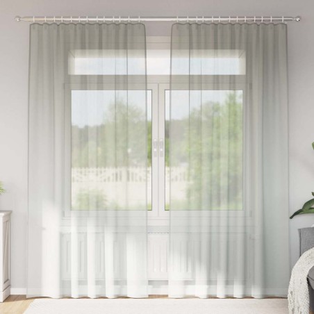 Rideaux en voile à œillets 2 pcs gris clair 648608648608