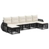 Ensemble de canapé de jardin 7 pcs Noir et blanc crème 648612648612