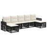 Ensemble de canapé de jardin 7 pcs Noir et blanc crème 648615648615