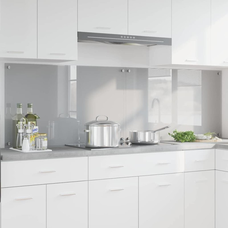 Crédence de cuisine 2 pcs Gris clair 100 x 60 cm verre trempé 648626648626