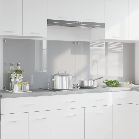 Crédence de cuisine 2 pcs Gris clair 100 x 60 cm verre trempé 648626648626