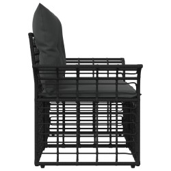 Loveseat d'extérieur 2 pcs Noir et Gris foncé polyrotin 648633648633