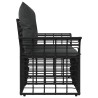 Loveseat d'extérieur 2 pcs Noir et Gris foncé polyrotin 648633648633