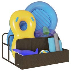 Rangement pour matelas gonflables de piscine marron 110 x 100 x 57 cm en rotin synthétique 648639648639