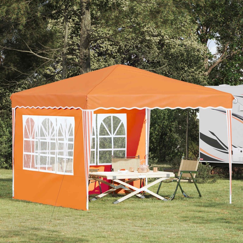Tente de fête pop-up 288 x 288 x 245 cm Orange Tissu Oxford 648641648641