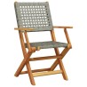 Chaises de jardin pliantes lot de 8 gris poly rotin bois massif 648658648658