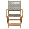 Chaises de jardin pliantes lot de 8 gris poly rotin bois massif 648658648658