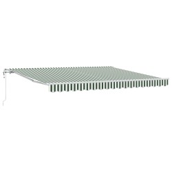 Auvent rétractable Vert et blanc 400 × 300 cm 648662648662