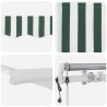 Auvent rétractable Vert et blanc 400 × 300 cm 648662648662
