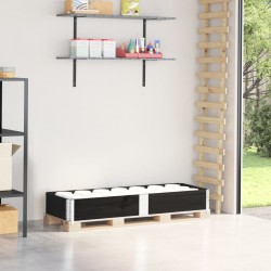 Collier de palette noir 150x50 cm bois de pin solide 648663648663