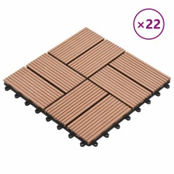 Carreau de terrasse 22 pcs Marron 30 x 30 cm WPC 648680648680