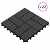 Carreau de terrasse 22 pcs Noir 30 x 30 cm WPC 648682648682