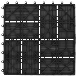 Carreau de terrasse 22 pcs Noir 30 x 30 cm WPC 648682648682