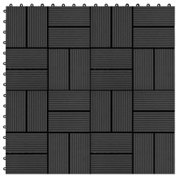 Carreau de terrasse 22 pcs Noir 30 x 30 cm WPC 648682648682