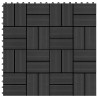 Carreau de terrasse 22 pcs Noir 30 x 30 cm WPC 648682648682