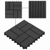 Carreau de terrasse 22 pcs Noir 30 x 30 cm WPC 648682648682