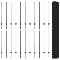 Clôture en fil soudé avec poteaux 50 x 1,2 m Gris Maille 648686648686