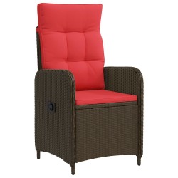 Chaise de jardin inclinable Marron et rouge polyrotin 648687648687