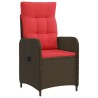 Chaise de jardin inclinable Marron et rouge polyrotin 648687648687