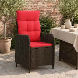 Chaise de jardin inclinable Marron et rouge polyrotin 648687648687