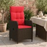 Chaise de jardin inclinable Marron et rouge polyrotin 648687648687