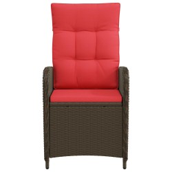 Chaise de jardin inclinable Marron et rouge polyrotin 648687648687