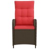 Chaise de jardin inclinable Marron et rouge polyrotin 648687648687