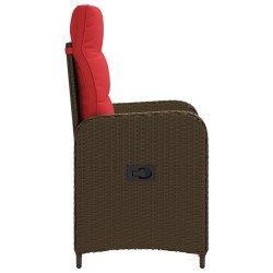 Chaise de jardin inclinable Marron et rouge polyrotin 648687648687