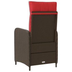 Chaise de jardin inclinable Marron et rouge polyrotin 648687648687