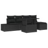 Ensemble de canapé de jardin 6 pcs Noir Poly rotin 648688648688