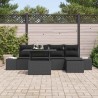 Ensemble de canapé de jardin 6 pcs Noir Poly rotin 648688648688
