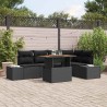 Ensemble de canapé de jardin 6 pcs Noir Poly rotin 648694648694