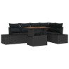 Ensemble de canapé de jardin 6 pcs Noir Poly rotin 648694648694
