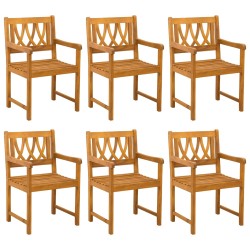 Chaises de jardin 6 pcs Naturel Bois d'Acacia Massif 648699648699