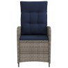Chaise de jardin inclinable Gris et bleu marine polyrotin 648704648704