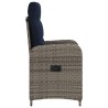 Chaise de jardin inclinable Gris et bleu marine polyrotin 648704648704