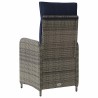 Chaise de jardin inclinable Gris et bleu marine polyrotin 648704648704