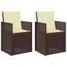 Chaises de jardin salle à manger 2 pcs Marron et crème PP 648707648707