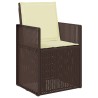 Chaises de jardin salle à manger 2 pcs Marron et crème PP 648707648707