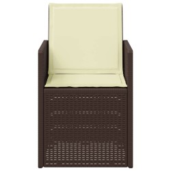 Chaises de jardin salle à manger 2 pcs Marron et crème PP 648707648707