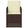 Chaises de jardin salle à manger 2 pcs Marron et crème PP 648707648707