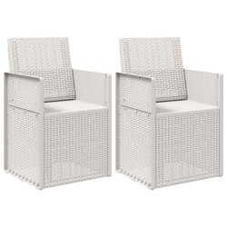 Chaises de jardin salle à manger 2 pcs Blanc PP 648711648711