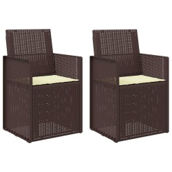 Chaises de jardin salle à manger 2 pcs Marron et crème PP 648715648715