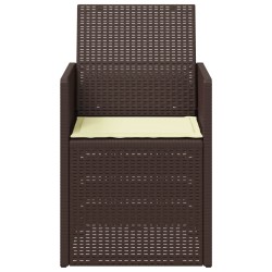 Chaises de jardin salle à manger 2 pcs Marron et crème PP 648715648715