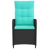 Chaise de jardin inclinable Noir et turquoise polyrotin 648716648716