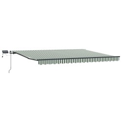 Auvent rétractable Vert et blanc 400 × 300 cm 648720648720