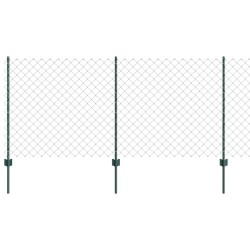Clôture grillagée avec poteau 25 x 1 m Acier galvanisé Vert 648721648721